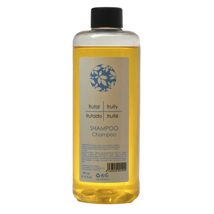 Flacone per dispenser di shampoo negli hotel, compatibile con pompa e supporto.