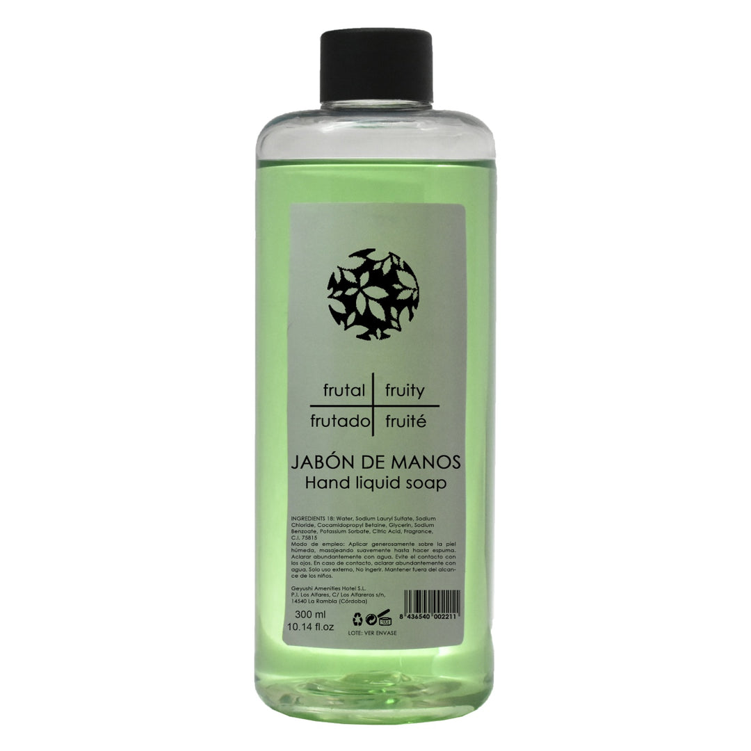 Flacone per dispenser di sapone per le mani negli hotel, compatibile con pompa e supporto.