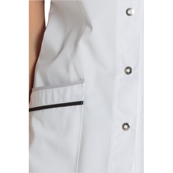 Giacca professionale bianca a maniche corte per il personale delle terme