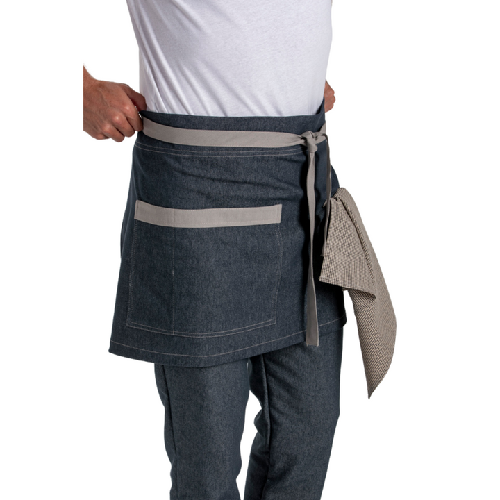 Grembiule per camerieri comodo e regolabile con dettaglio a zig-zag