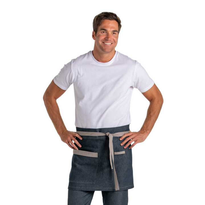 Modern style hospitality apron with cloth loop