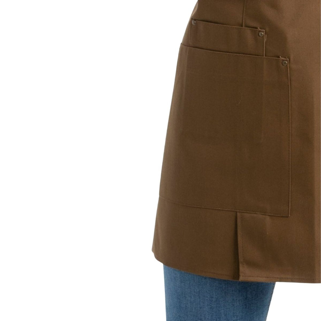 Grembiule da donna unisex con doppia tasca rinforzata per la ristorazione.