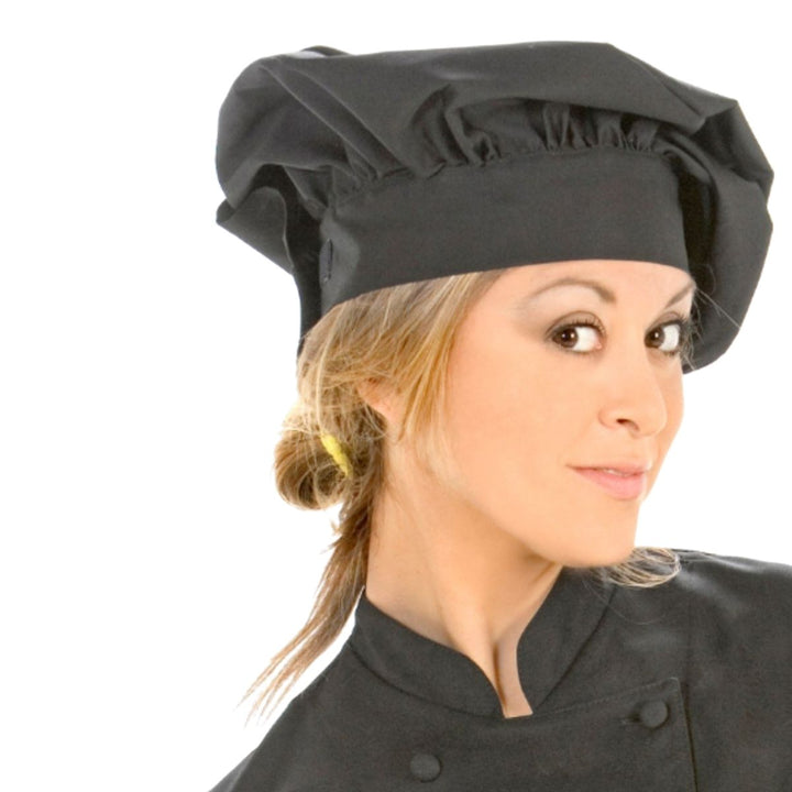 Cappello da cuoco traspirante, nero, in misto cotone/poliestere