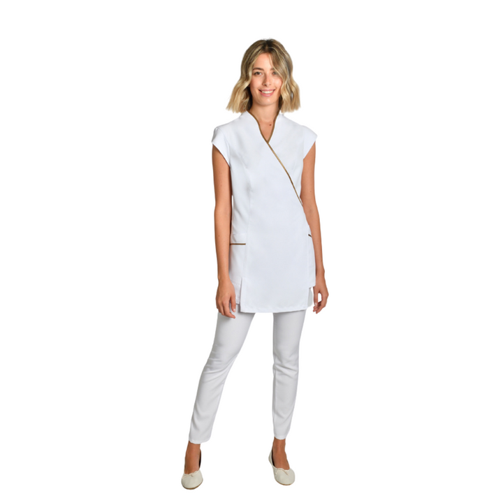 Kimono Feminino Branco - Detalhes Dourados